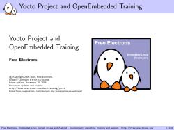 Yocto Project and OpenEmbedded Training Yocto Project and OpenEmbedded Training Free Electrons