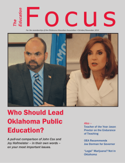 F o c u s Who Should Lead Oklahoma Public Education?