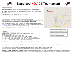 Blanchard Tournament NOVICE