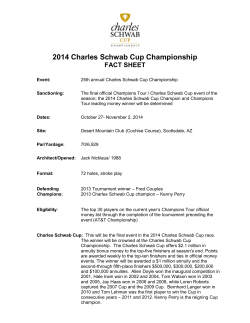 2014 Charles Schwab Cup Championship FACT SHEET