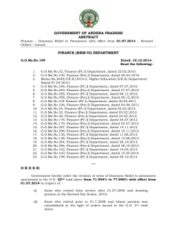 GOVERNMENT OF ANDHRA PRADESH ABSTRACT FINANCE (HRM-VI) DEPARTMENT