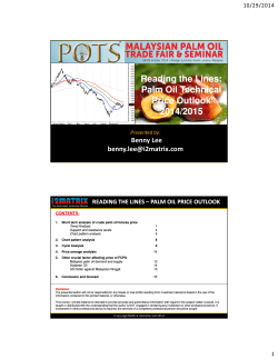 Reading the Lines: Palm Oil Technical Price Outlook 2014/2015