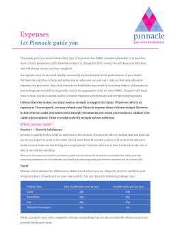 Expenses Let Pinnacle guide you