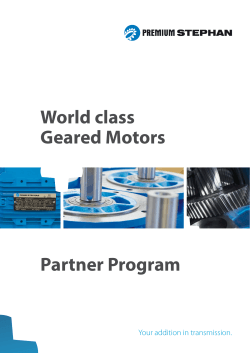 World class Geared Motors Partner Program Your addition in transmission.