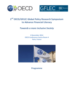 2 OECD/GFLEC Global Policy Research Symposium to Advance Financial Literacy