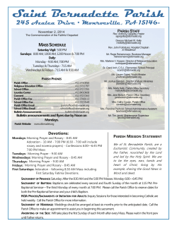 Saint Bernadette Parish 245 Azalea Drive • Monroeville, PA 15146- Devotions: P