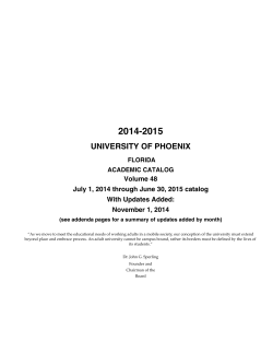 2014-2015 UNIVERSITY OF PHOENIX  Volume 48