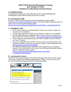 HHS FY2014 Records Management Training Due: October 31, 2014 A.  INTRODUCTION