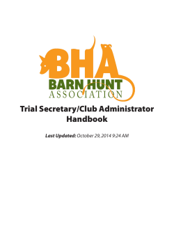 Trial Secretary/Club Administrator Handbook Last Updated: