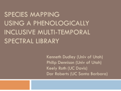 SPECIES MAPPING USING A PHENOLOGICALLY INCLUSIVE MULTI-TEMPORAL SPECTRAL LIBRARY