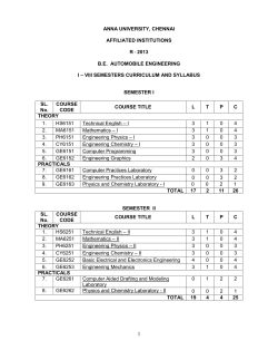 ANNA UNIVERSITY, CHENNAI AFFILIATED INSTITUTIONS - 2013 R