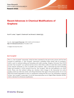 Recent Advances in Chemical Modifications of Graphene  Nano Research