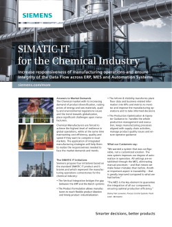 SIMATIC IT for the Chemical Industry
