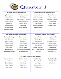 1st Grade Teacher - Mandy Moran Lydia Alexander Elizabeth Meyers