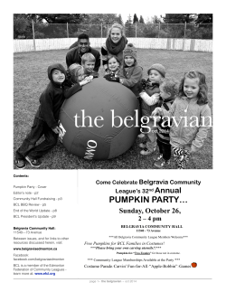 the belgravian ! PUMPKIN PARTY… Annual