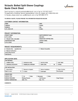 Victaulic Bolted Split-Sleeve Couplings Quote Check Sheet