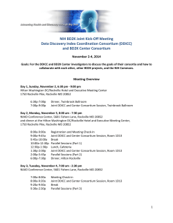 NIH BD2K Joint Kick-Off Meeting Data Discovery Index Coordination Consortium (DDICC)