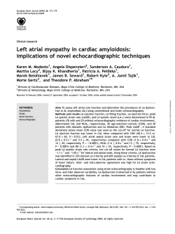 Left atrial myopathy in cardiac amyloidosis: implications of novel echocardiographic techniques