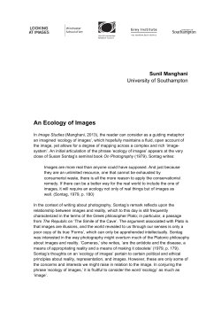 An Ecology of Images Sunil Manghani University of Southampton