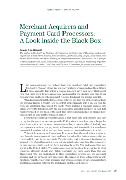 Merchant Acquirers and Payment Card Processors: A Look inside the Black Box