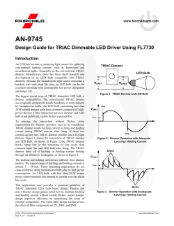 AN-9745 Design Guide for TRIAC Dimmable LED Driver Using FL7730 Introduction