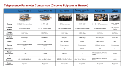 Telepresence Parameter Comparison (Cisco vs Polycom vs Huawei) Polycom Immersive Polycom Huawei TP3206-55