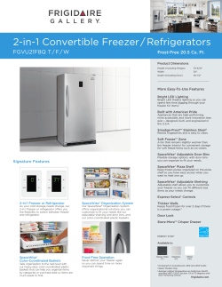 2-in-1 Convertible Freezer / Refrigerators FGVU21F8Q T / F / W Frost-Free 20.5 Cu. Ft. Place and center