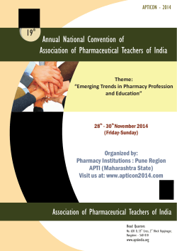 Annual National Convention of Association of Pharmaceutical Teachers of India 19
