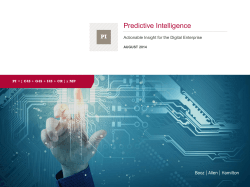Predictive Intelligence PI Actionable Insight for the Digital Enterprise
