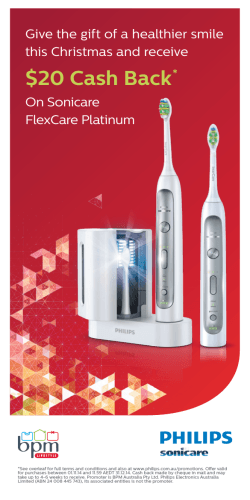 $20 Cash Back Give the gift of a healthier smile On Sonicare