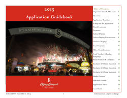 2015 Application Guidebook Table of Contents
