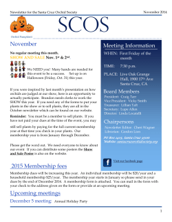 SCOS  November Meeting Information