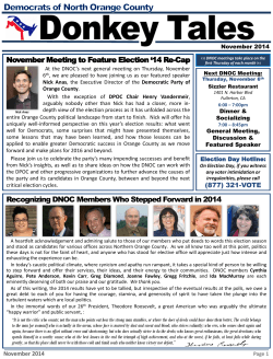 November Meeting to Feature Election ‘14 Re-Cap