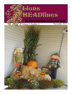 The Official Newsletter of Lions Head North November 2014