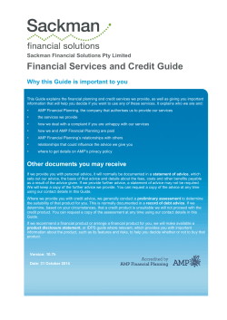 Financial Services and Credit Guide Sackman Financial Solutions Pty Limited