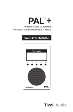 + PAL OWNER’S MANUAL Portable Audio Laboratory