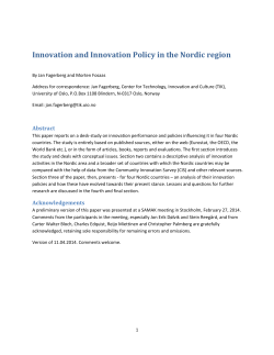Innovation and Innovation Policy in the Nordic region