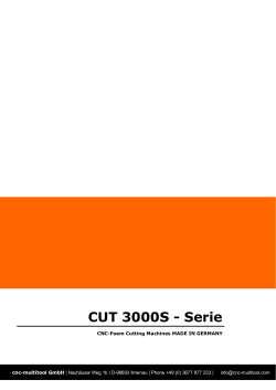 CUT 3000S - Serie CNC-Foam Cutting Machines MADE IN GERMANY
