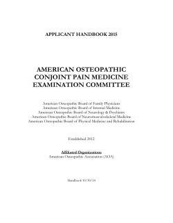 AMERICAN OSTEOPATHIC CONJOINT PAIN MEDICINE EXAMINATION COMMITTEE