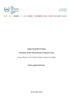 Judge Sang-Hyun Song President of the International Criminal Court