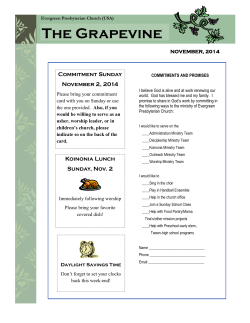 The Grapevine  Commitment Sunday November 2, 2014