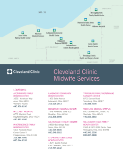 Cleveland Clinic Midwife Services loCAtions: