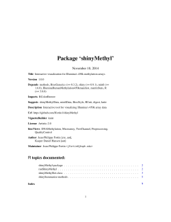 Package ‘shinyMethyl’ November 10, 2014