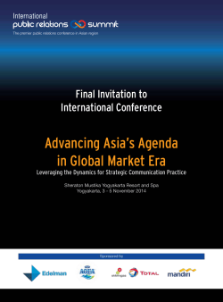 Advancing Asia’s Agenda in Global Market Era Final Invitation to International Conference