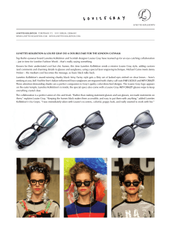 Lunettes KoLLeKtion &amp; Louise Gray do a doubLe-taKe for the...