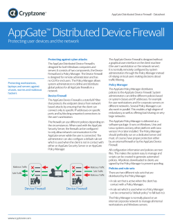 AppGate Distributed Device Firewall ™ Protecting user devices and the network