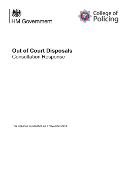 Out of Court Disposals Consultation Response