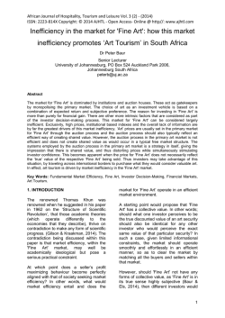 African Journal of Hospitality, Tourism and Leisure Vol. 3 (2) -... ISSN: 2223-814X Copyright: &copy; 2014 AJHTL - Open Access- Online @...