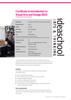 Certificate in Introduction to Visual Arts and Design 2015