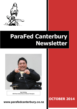 ParaFed Canterbury Newsletter  OCTOBER 2014